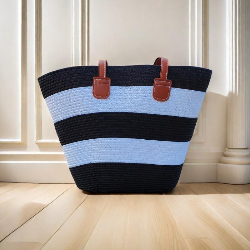 Strohtasche Damen Sommerwind neu Strand Meerseite Outdoor Urlaub Großraum Schultertasche