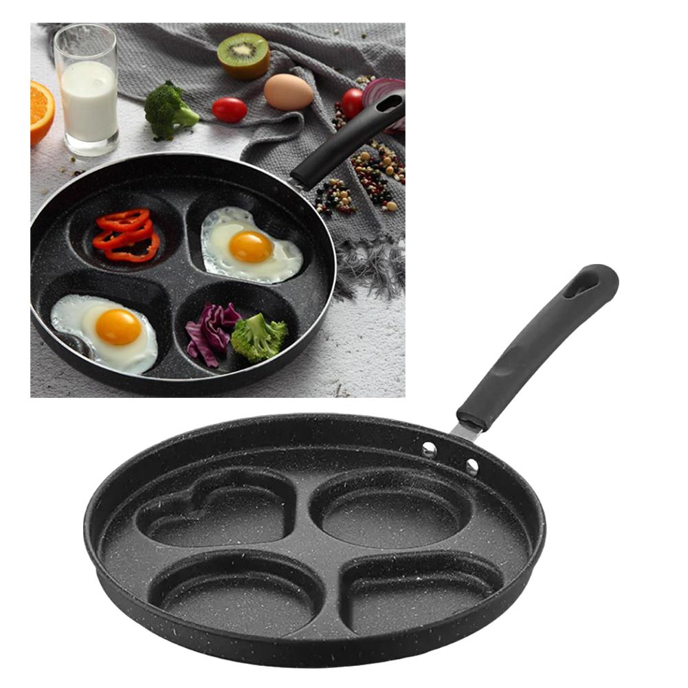 4-Hole Frying Pot Pan Thickened Omelet Pan Non-stick Pans Pan Steak Purpose Pan Cooking Cookware Dual Pancake Egg Egg Ham O1Q1