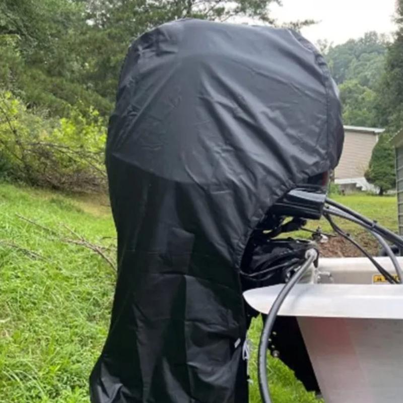 Engine Boat Cover PA Waterproof Rainproof Boat Cover, Yacht Boat Motor Cover, 420D Boat Cover 6-225HP, Simple and Portable