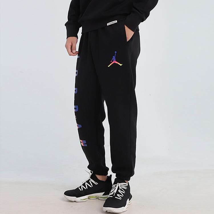 Jordan Sport DNA Fleece Joggers with Colorful Logo Weave Men Bottoms Black CU9147-010