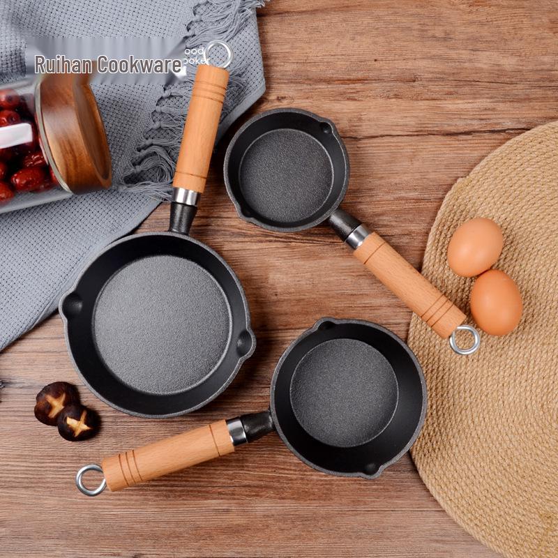 Mini Cast Iron Splash Guard Egg and Dumpling Frying Pan