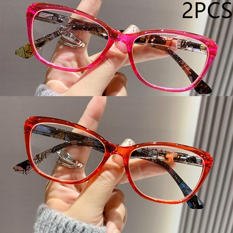 2/3PCS New Colored Frame Full Frame Reading Glasses For Women With Comfortable Reading Glasses Trendy Reading Glasses 2105 3