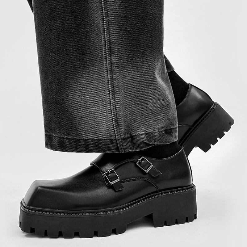 

Новые мужские повседневные кожаные туфли из рога носорога, увеличивающие рост, молодежные туфли на платформе, свадебные туфли для шафера, корейская версия 38