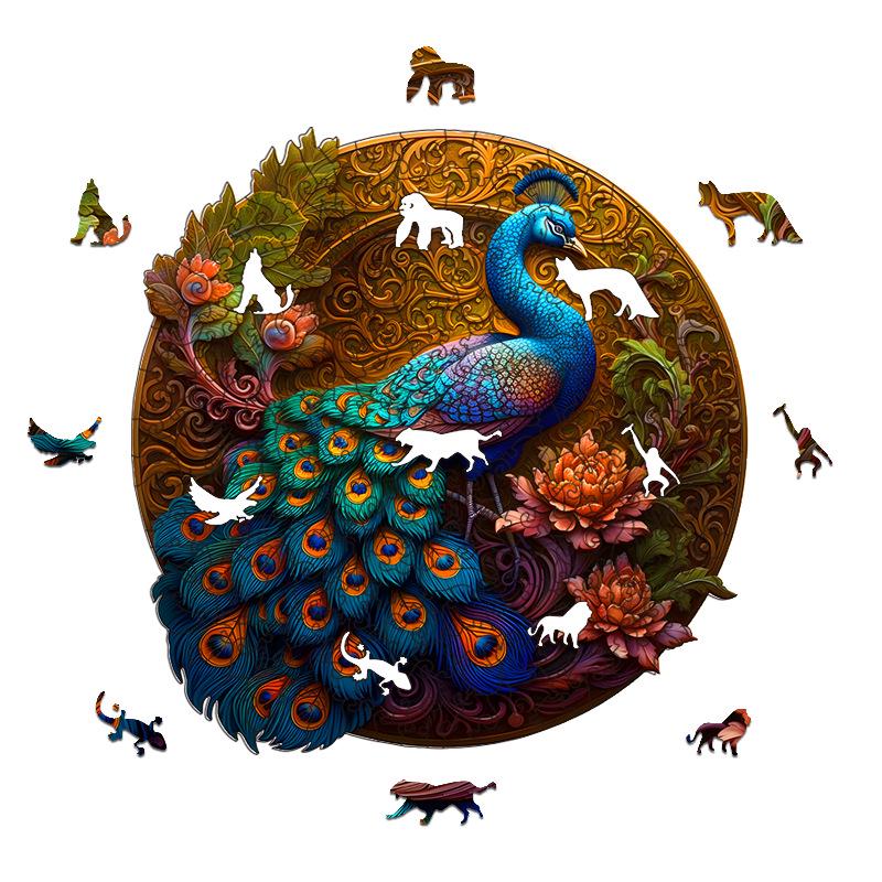 

3D Irregular Animal Wooden Jigsaw Puzzle Toy Paper Box Peony A5