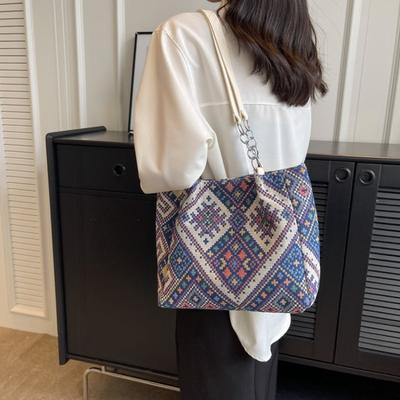 Large Capacity Commuter Canvas Bag Female Class Versatile Shoulder Tote Bag