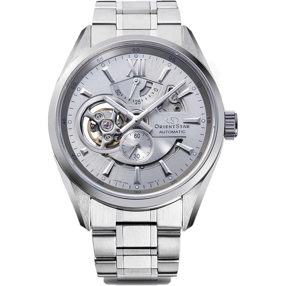 Orient Star Automatic Mechanical Watch Modern Skeleton Open Heart RK-AV0125S Men's Silver 2-Year Warranty