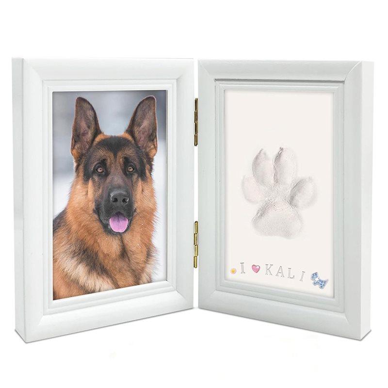 Dog Or Cat Paw Print Frame Kit Pet Paw Print Impression Kit With Soft Clay Personalized Pet Memorial Gift белый