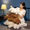 Simulation Lying Puppy Pillow Stuffed Realistic Sleeping Dog Poodle Plush Toys Animals Room Decor Birthday Gift