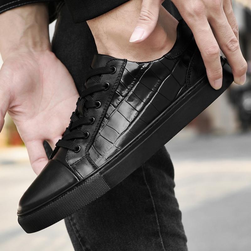 Echtschuhe Herren Schnürschuhe Frühling Herbst Flats Outdoor Herren Freizeitschuhe Weiches Rindsleder Herrenschuhe Herren weiße Schuhe