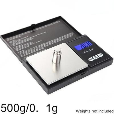 1PC Mini Bilancia Elettronica in Acciaio Inox 500g/0.1g Bilancia Tascabile Digitale Bilancia Grammi Oro Bilancia Peso