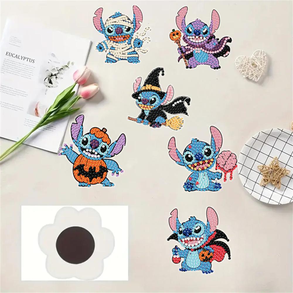 6pcs/Set Halloween Series Diamond Painting Magnets for Refrigerator Diamond Art Fridge Magnets for Adults Diamond Art Refrigerator Magnets Kits