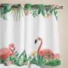 Tropical Plants Flamingos Palm Leaves Curtains for Bedroom Living Room Window Curtain Treatments Blinds Kitchen Decor Drapes