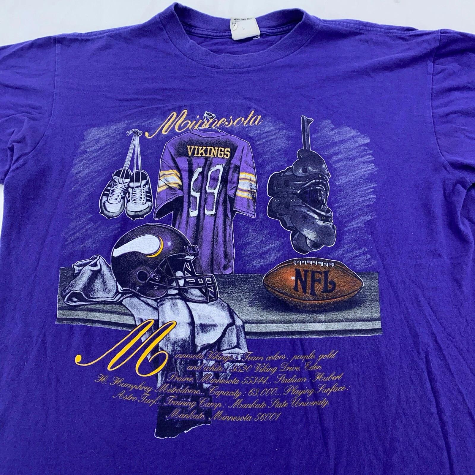vintage 90s MINNESOTA VIKINGS NUTMEG T-Shirt LARGE/XL football NFL soft XL