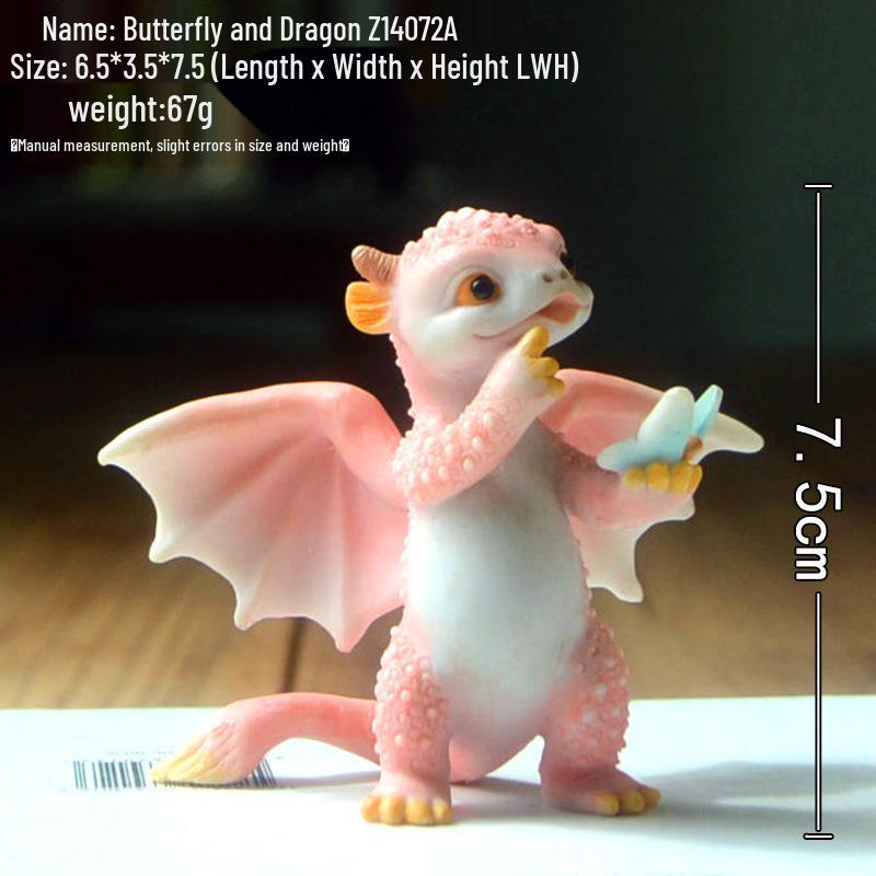 Adorable Cartoon Dragon Resin Ornament - Dinosaur Figure Gift for Friends & Teachers