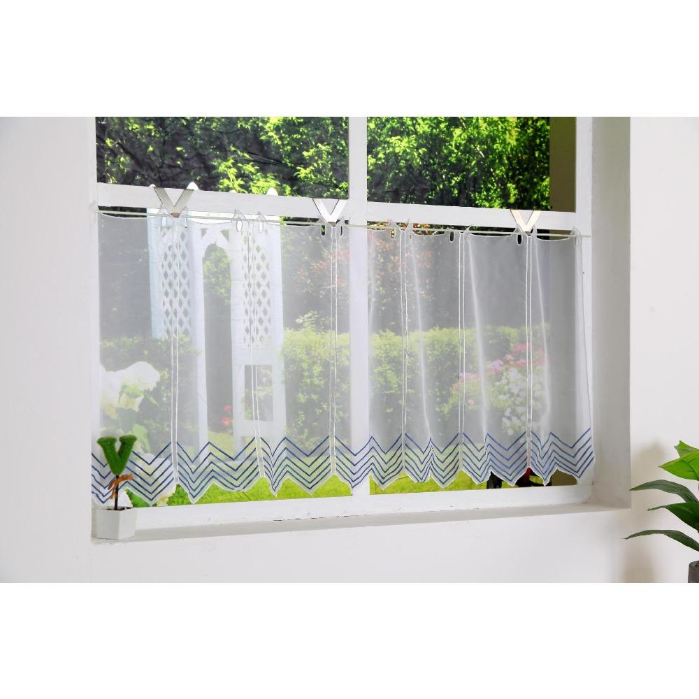 Yarn Computer Embroidery, Small Coffee Curtain, Small Kitchen Curtain Ht-054