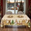 Christmas Print Tablecloth Waterproof Stain Resistant Festive Dining Decor Holiday Tables