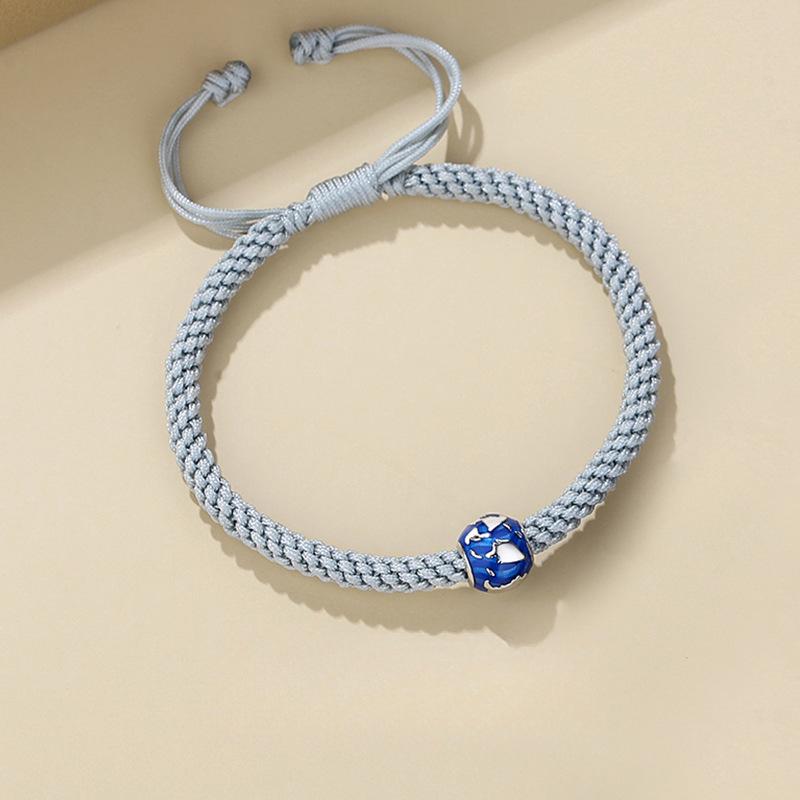 

Оригинальный браслет для пары на дальнем расстоянии, нишевый дизайн, простой плетеный шнурок с круглыми бусинами, студенческий подарок