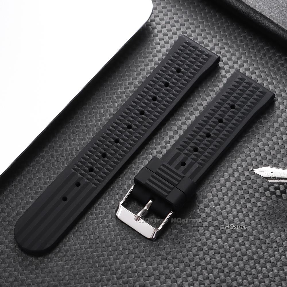 Premium Rubber Watch Band for Seiko Soft Universal 20mm 22mm Silicone Strap Replacement for Water Ghost Waterproof Watchbands