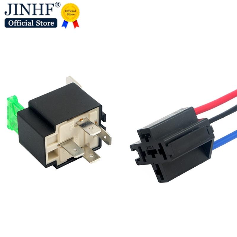 High Quality 12V DC 4 Pin Car Automotive Fused Relay 30A Normally Open Relais 30A Fuse With 4pin/5Pin  Backrest