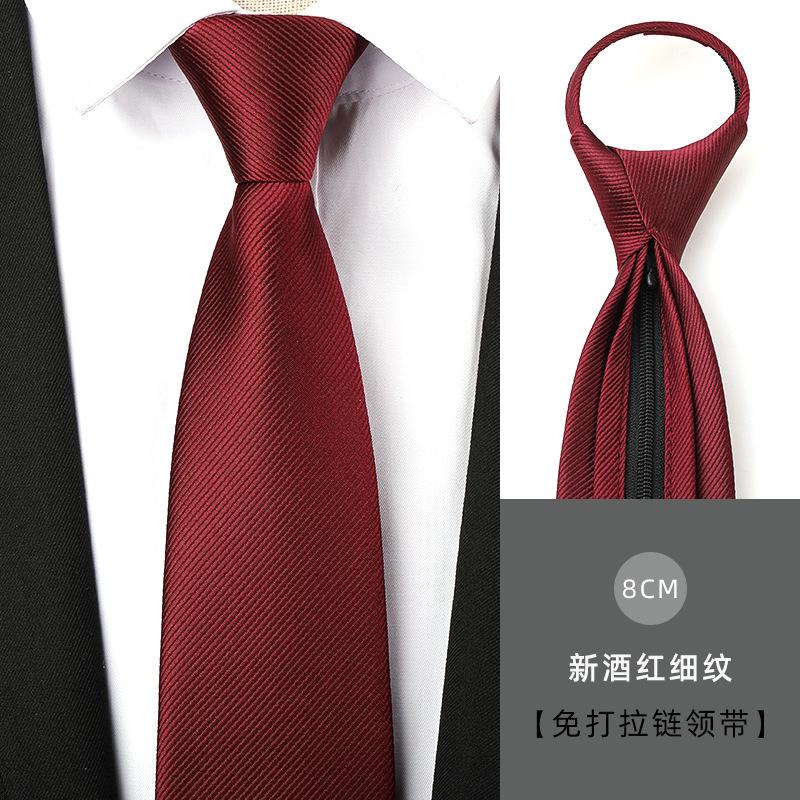 Tie Men'S Dress Business Handsome Blue Strip Zipper Professional Wedding Groom Korean Version Zipper Hand Tie