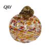 Fall Season Decoration Mini Hand Blown Glass Pumpkin Ornament, Collectible Thanksgiving Halloween Transparent Figurine Faux Crystal Hanging for Fall,