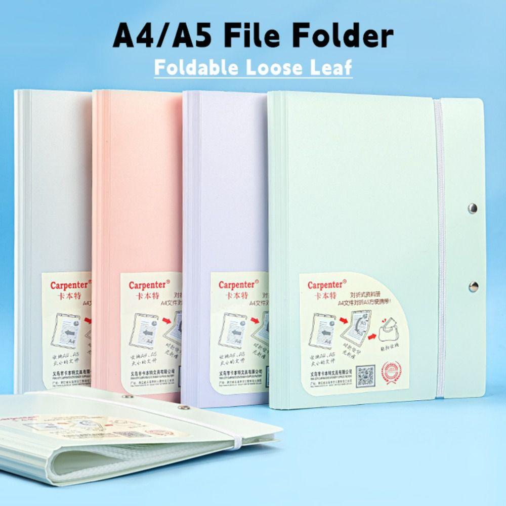 A5 To A4 File Folder With Insert Pages Loose leaf Exam Paper Storage Clip Waterproof Foldable Document Organizer Students