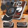 For iPhone 16 Pro Max Magnetic Case Wood + Metal Boardless Phone Back Cover with Ring Kickstand