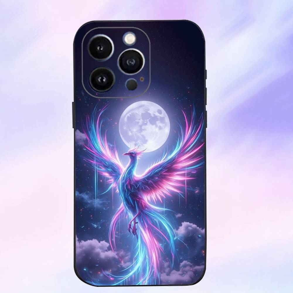 

Phoenix art Phone Case For iPhone 16,15,14,13,12,11 Plus,Pro Max,XS,X,XR,SE,Mini,8,7,Soft Silicone Black Cover iPhone11PROMAX