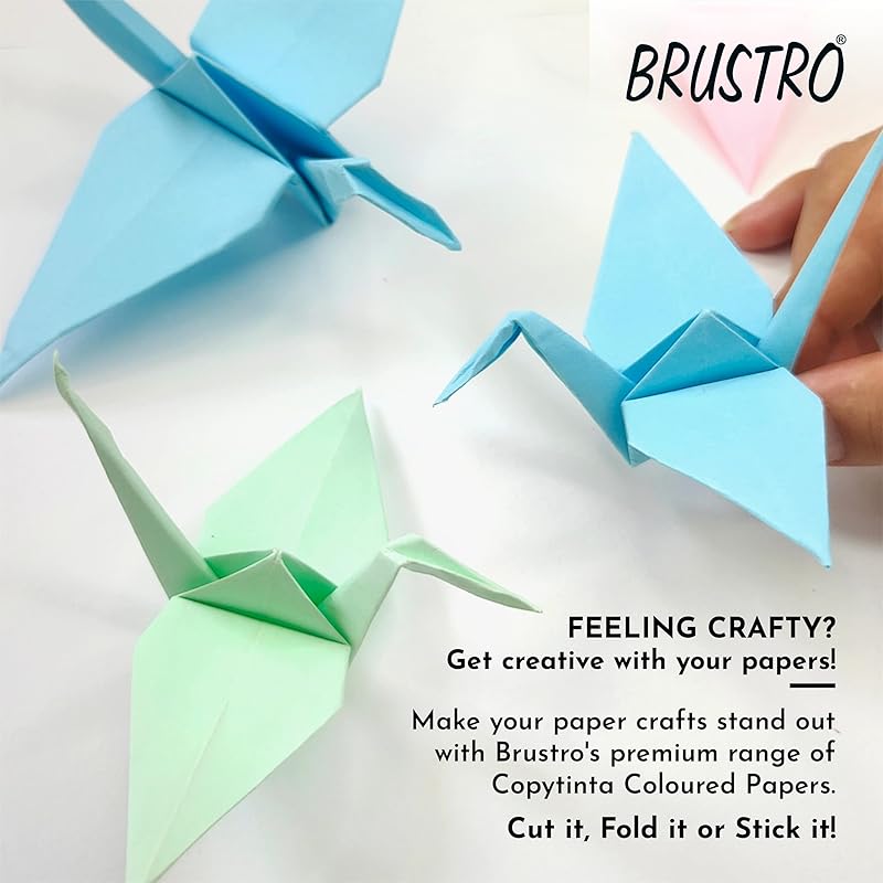 BRUSTRO Copytinta Coloured Craft Paper A4 Size 80 GSM Peach Shade (ALBICOCCA), 30 Sheets Pack. Double Side Coloured for A4