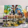 1PC Animal Friends Garden Custom Name Patterned Flannel Blanket Suitable For All Seasons For Home Decor Warmth And Comfort Gifts Holiday Present