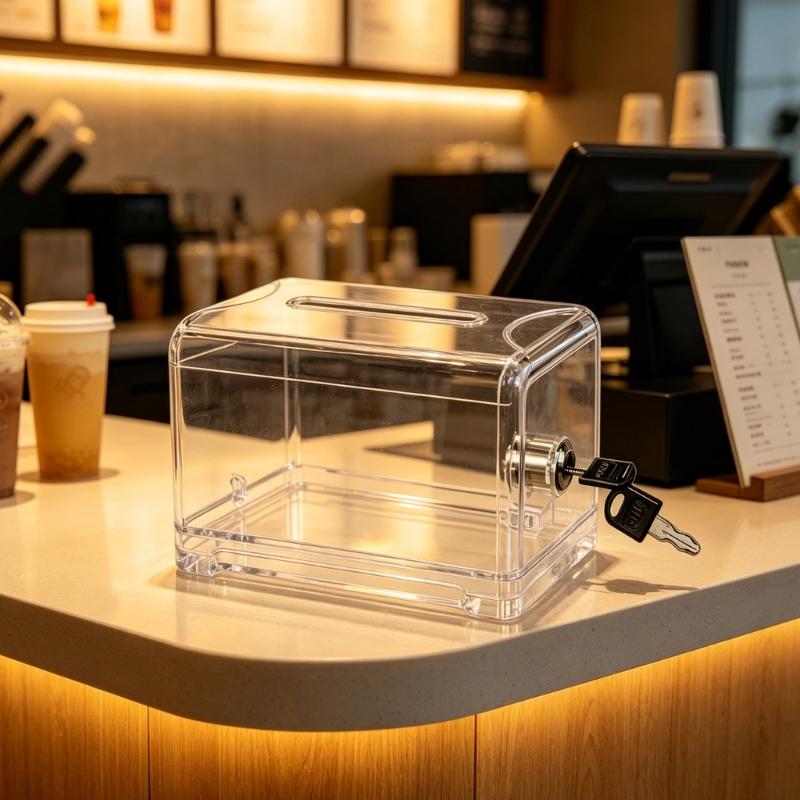 Modern Acrylic Voting Box Designed For Visible Ballot Storage In Various Setting