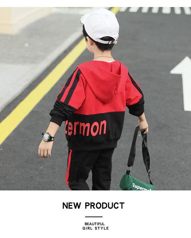 Boys' Spring & Autumn 2025 Western-Style Casual Sports Two-Piece Suits