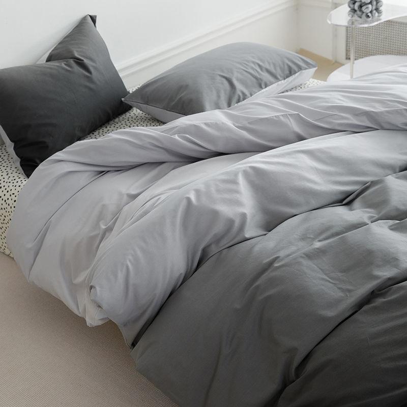 Gradation Pink Color Bedding Set Flat Bed Sheet Duvet Cover Single Double Full Queen King Bedclothes Ins Pure Bedroom Linen