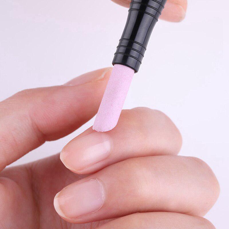 Dubbele nagelriemverwijderaar Pusher Head Quartz Scrubs Stone Pen Stick Grits Manicure Polish Pedicure
