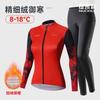 Womens Winter Cycling Jersey Thermal Pants Set Long Sleeve Fleece Bike Outfit Mountain Road Riding