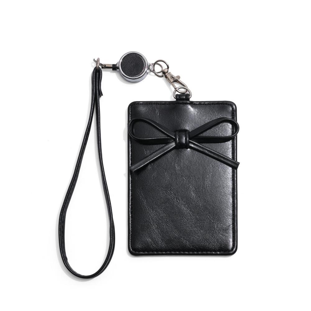 Schleife Arbeitskartenhülle Einziehbarer Busausweishalter Schleife Leder Kartenhalter Bank Kreditkarte