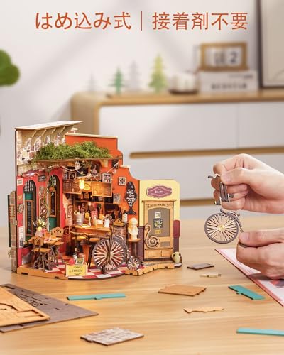 ROBOTIME Miniature House Kit, Dollhouse Kit, DIY Handmade Assembly Model House, Wooden Puzzle, Woodcraft, Interior Decoration, Time-Killing, Relaxing