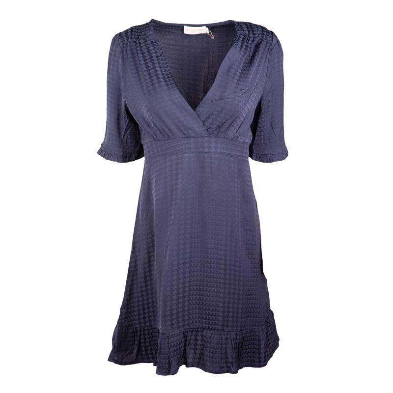 

Атласное платье Nichol миди с рюшами на рукавах Женщина LA PETITE ETOILE S темно-синий