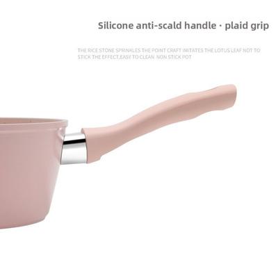 Non Stick Frying Pan Wok Silicone Handle 14cm Baby Food Pan Kitchen Cookware Marble Coated Omelette Pan Gas Stove
