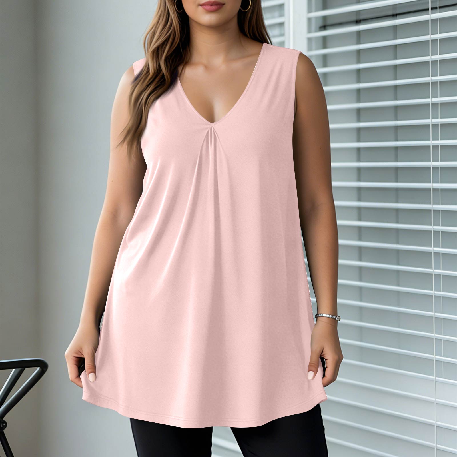 

Women s Plus-Size V-Neck Sleeveless Tank Top XXXXL