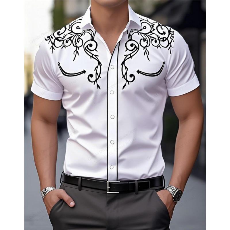 Men's Western Style Shirt Vintage Clothes Denim Cowboy 3d Print Country Shirt Men Women Fashion Short Sleeve Casual