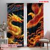2pcs   plane printing Print Curtains dragon and phoenix Versatile 100% Polyester (without rod) Art Deco Festive Perfect for