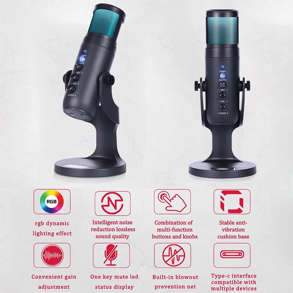 JD-950 USB Microphone for PS4 PC Computers Game Video Recording Live