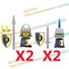 N511U-518U N335-337 Mittelalterliche Burg Ritter Bausteine Figuren Vierseitiger UV-Druck Waffen Zubehör Spielzeug Kindergeschenke F030
