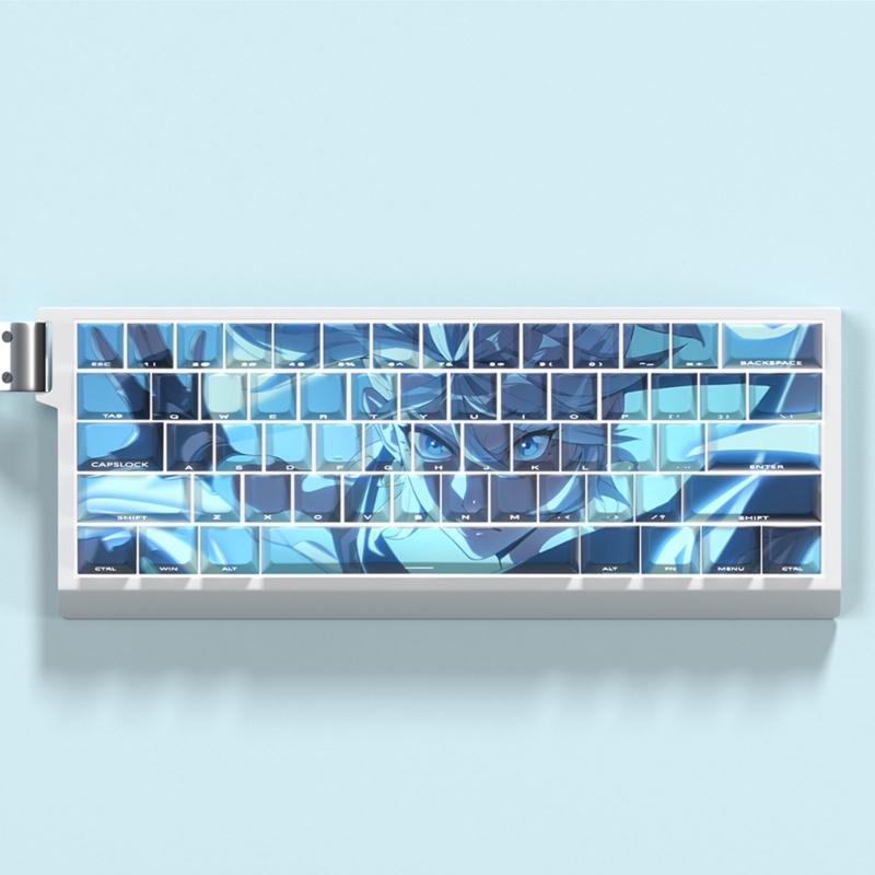 Anime Keycaps Cartoon 74 Keys PBT Keycap Mechanical Keyboards Caps for 61 67 68 Keyboards Gaming Accessories