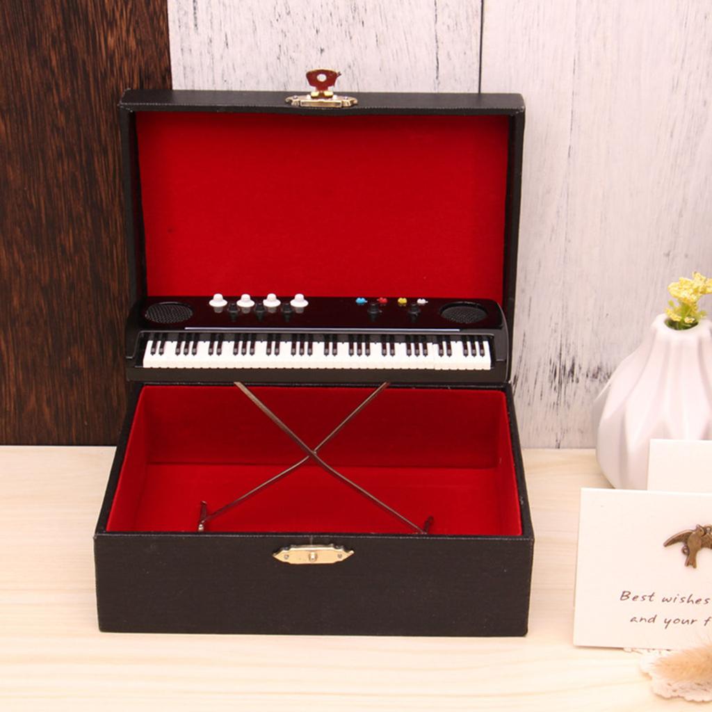 Miniatur-Elektronenorgel-Modell-Ornament Holz-Elektronenklaviatur Handwerksspielzeug Mini-Puppenhaus-Dekoration