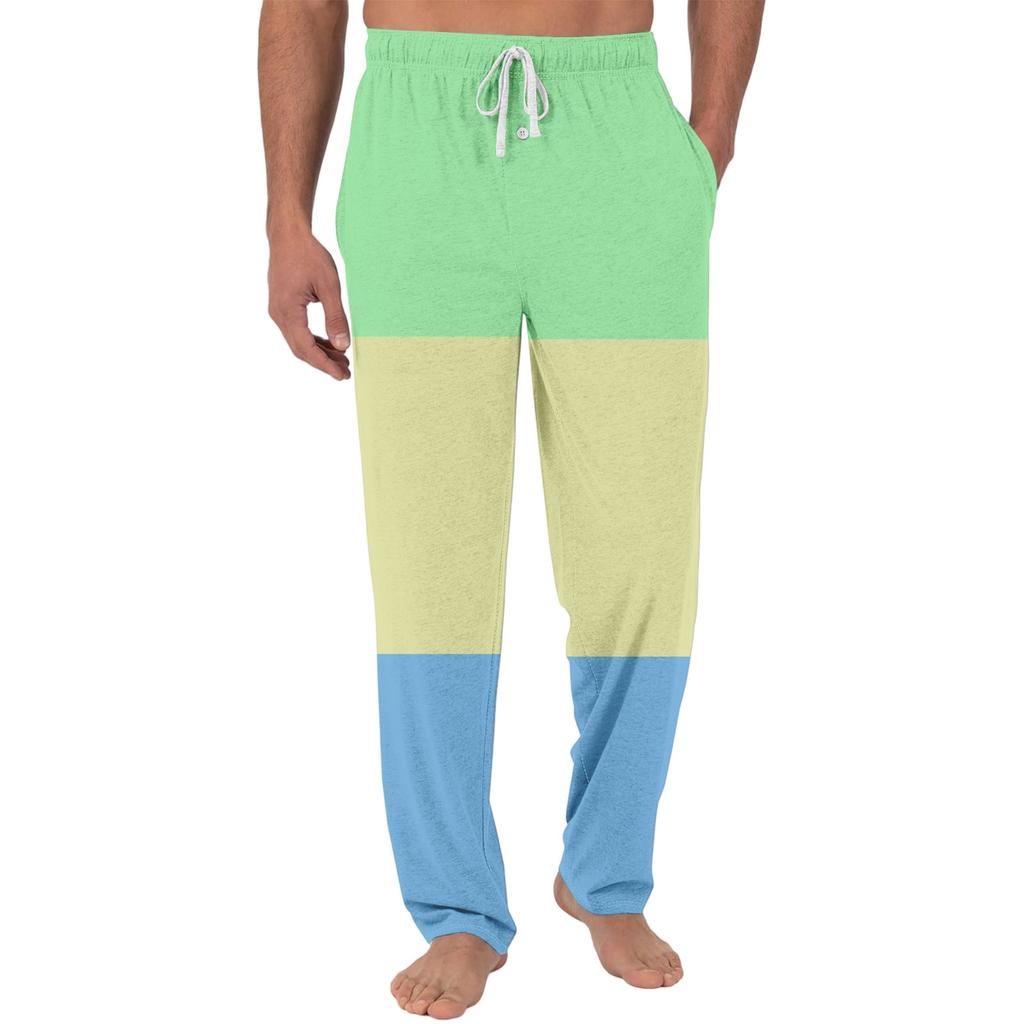 Herren Freizeit-Pyjamahose mit Taschen | Krawatte, Farbverlauf bedruckt, Leinwandbindung, lockere Passform elastischer Bund für Zuhause