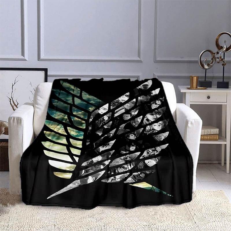 Attack On Titan Wings of Liberty Anime Blanket Soft Cozy Blanket Flannel Blanket Kids Blanket Home Travel Blanket Gift