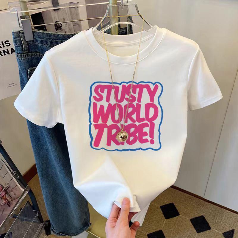 2025Printed Short Sleeve Plus Size Women's Short Sleeve T-Shirt Summer Loose Women's T-Shirt High Quality Letter Pattern CCXX210
