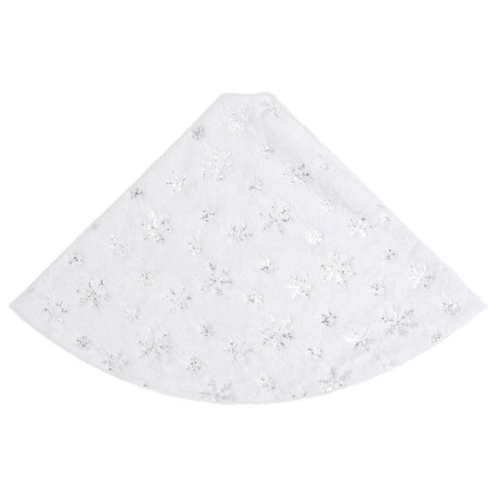 VidaXL Jupe de sapin de Noël de luxe Blanc 122 cm Fausse fourrure